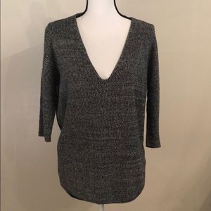 Gray low v neck sweater
